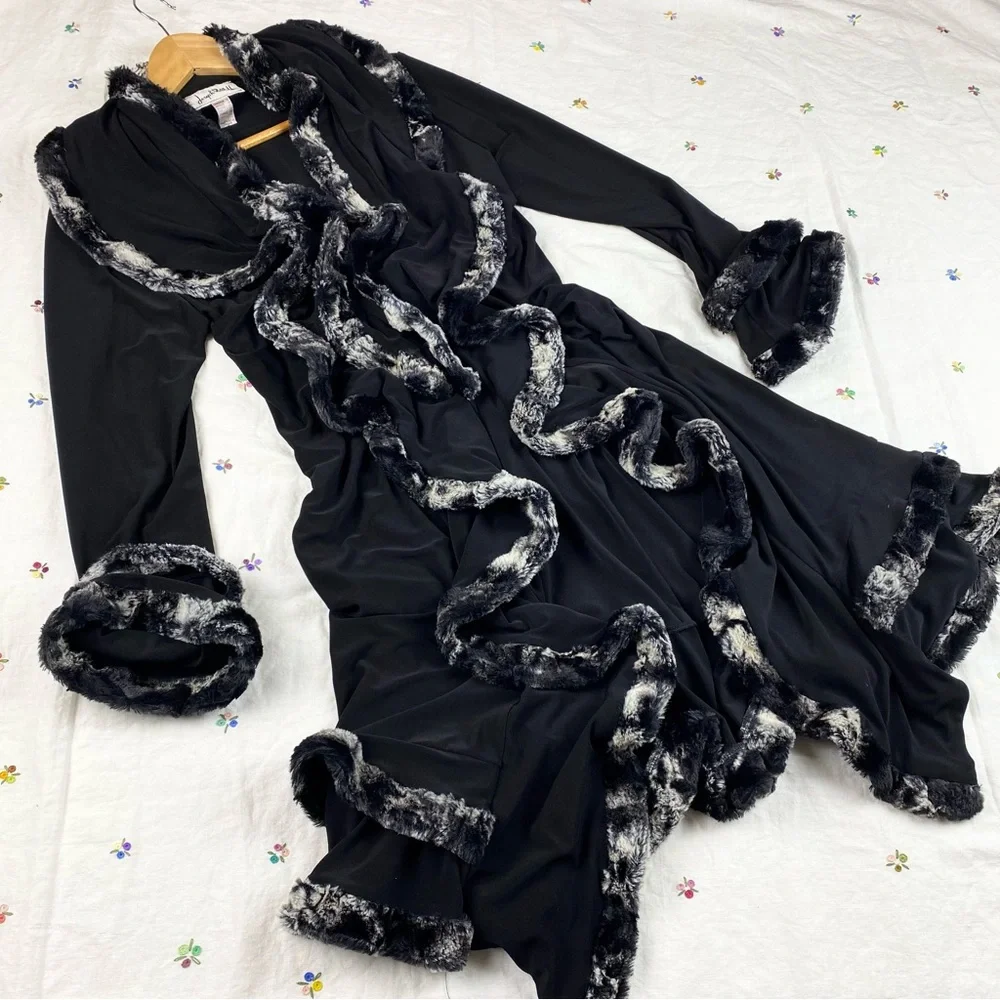 Vintage Joseph Ribkoff black draped ruffled duster - Picture 8 of 10